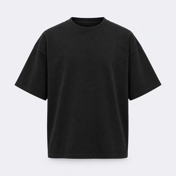 Schwarzes Oversized-Shirt