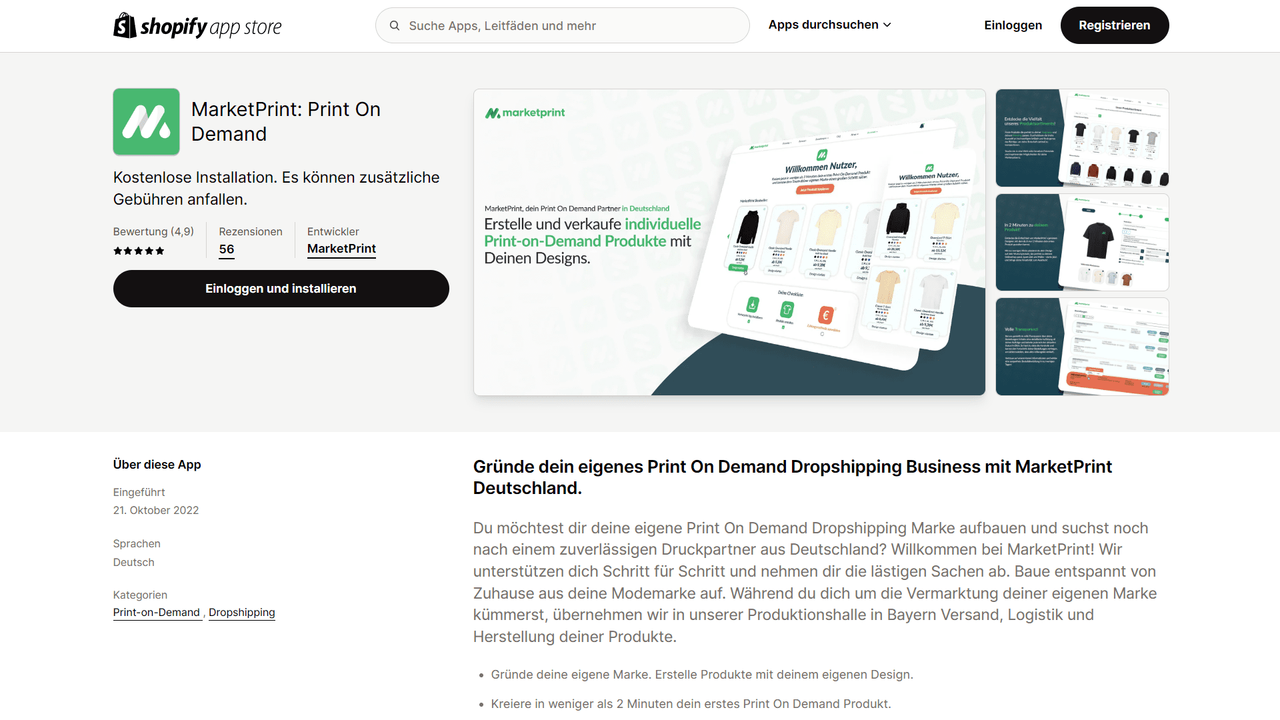 Installez l'application MarketPrint