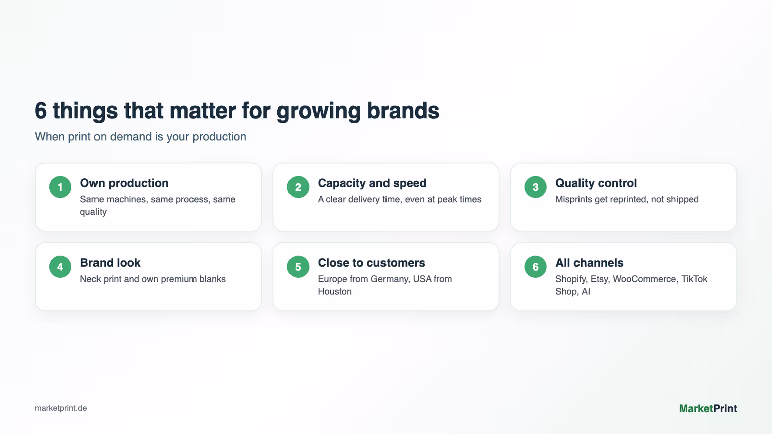Six criteria for a print-on-demand production partner for brands